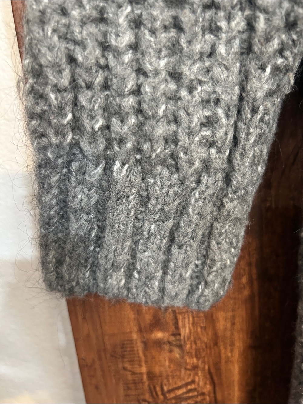 Zara Gray Open-Front Ribbed Knit Cardigan - Picture 7 of 11